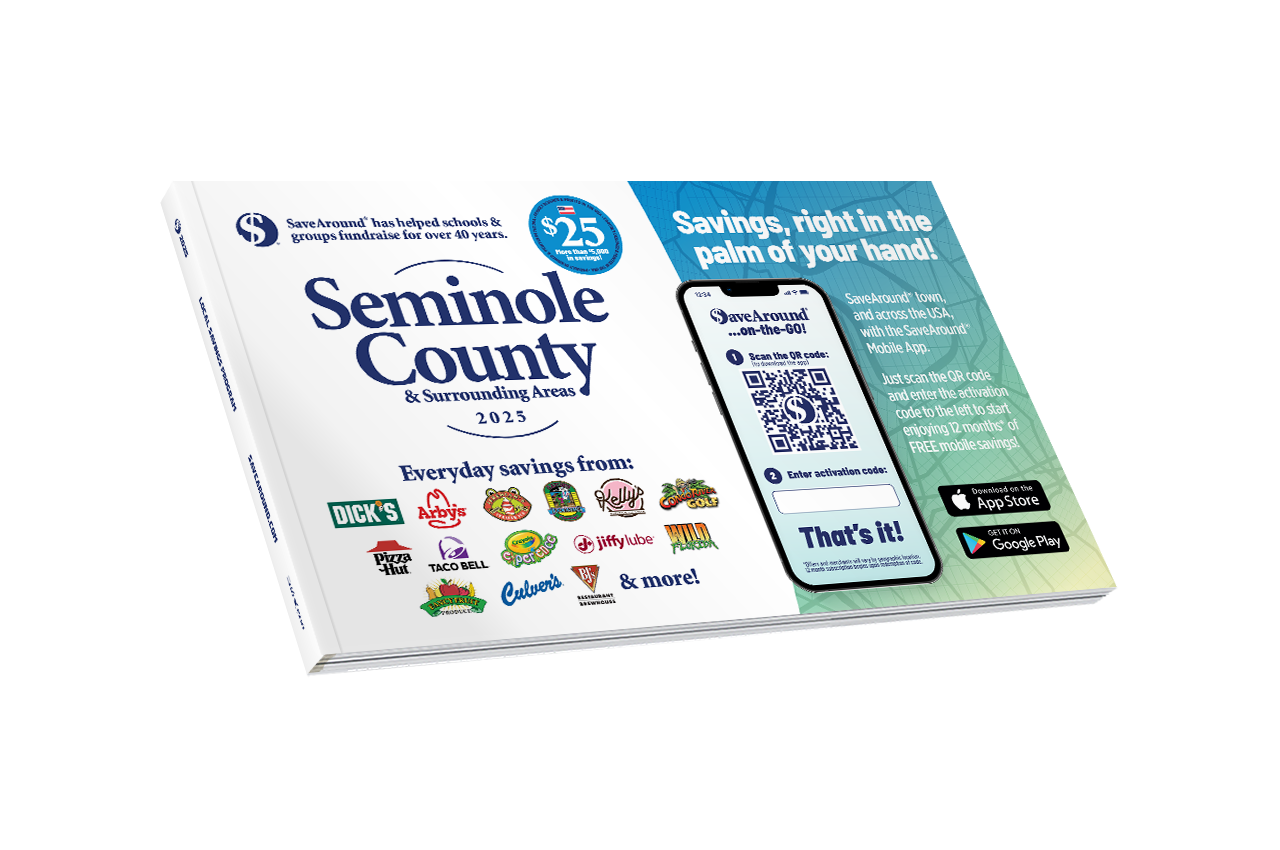 2025 Seminole County & Surrounding Areas SaveAround® Coupon Book